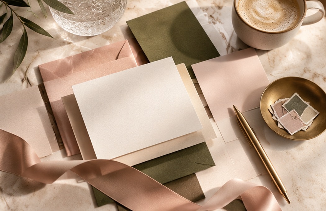 Refined branding stationery and design materials